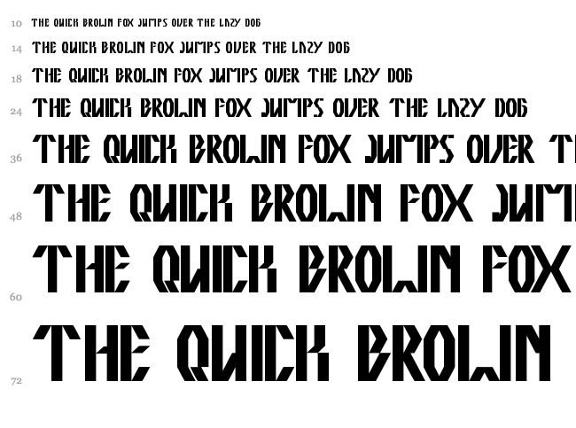 The Quick font waterfall